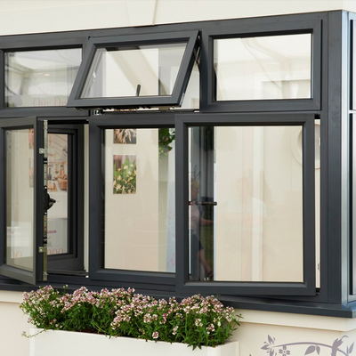Thermal Insulation Glass Aluminum Window Tempered Laminated Double Glazed