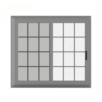 2.0mm Aluminium Sliding Windows Double Tempered Tinted Glass Balcony With Inside Grill
