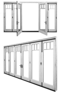 Bronze Double Glazed Bifolding Doors , Tempered Glass Aluminum Screen Door