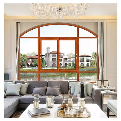 Round Top Aluminium Sliding Windows For Balcony Reflective Glazed Soundproof